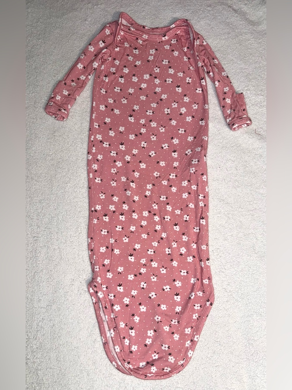 Posh Peanut Baby girl floral print long sleeve sleep gown, size 0-3 mos
